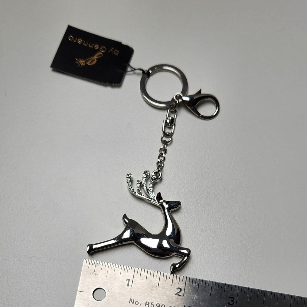 g by Gennaro Reindeer Silver Tone Keychain - Picture 5 of 8